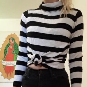 Striped Turtle Neck